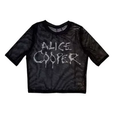 Alice Cooper Ladies Crop Top: Dripping Logo (mesh) (x-small) XS