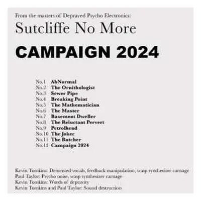 CD Sutcliffe No More: Campaign 2024