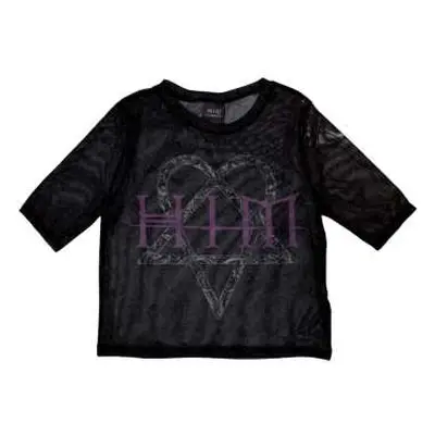 Him Ladies Crop Top: Heartagram & Logo (mesh) (medium) M