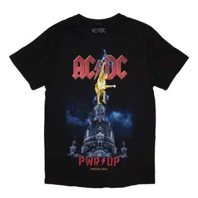 Ac/dc Ladies T-shirt: Pwr-up Dresden '24 (back Print & Ex-tour) (small) S