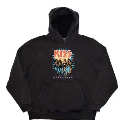 Kiss Unisex Pullover Hoodie: Destroyer 3d Logo (wash Collection) (xx-large) XXL