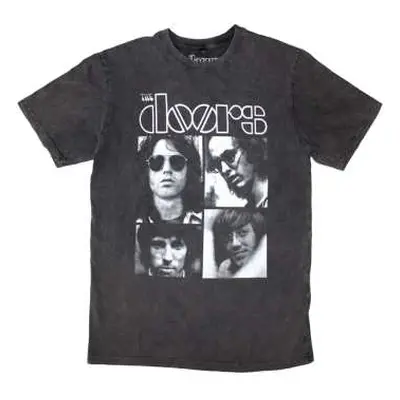 The Doors Unisex Stone Wash T-shirt: Squares (x-large) XL