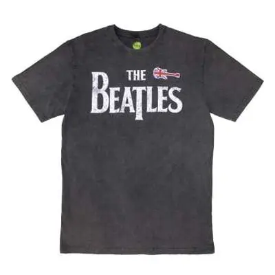 The Beatles Unisex Stone Wash T-shirt: Guitar & Drop T (x-large) XL