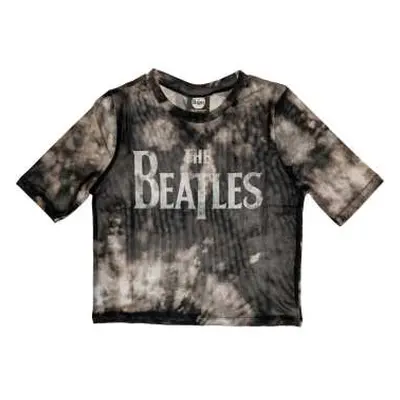 The Beatles Ladies Crop Top: Drop T Logo (mesh) (medium) M