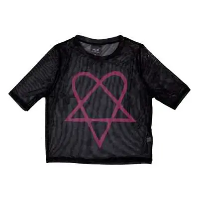 Him Ladies Crop Top: Pink Heartagram (mesh) (medium) M