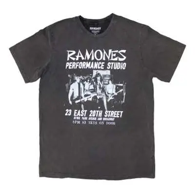 Ramones Unisex Stone Wash T-shirt: East Village (medium) M