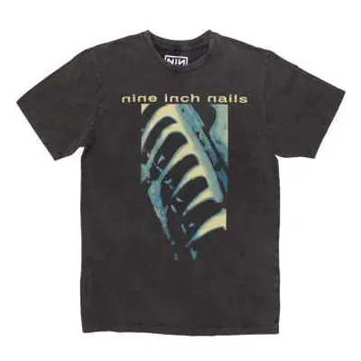 Nine Inch Nails Unisex Stone Wash T-shirt: Phm & Text Logo (large) L