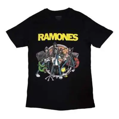 Ramones Unisex T-shirt: Cartoon Band (medium) M