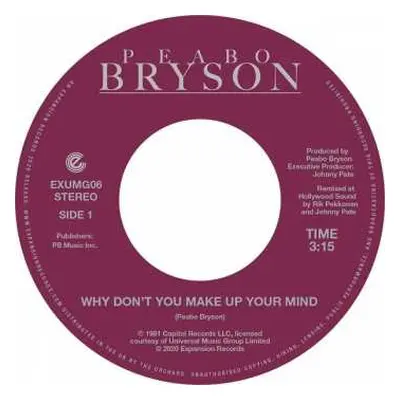 SP Peabo Bryson: Why Don't You Make Up Your Mind / Paradise