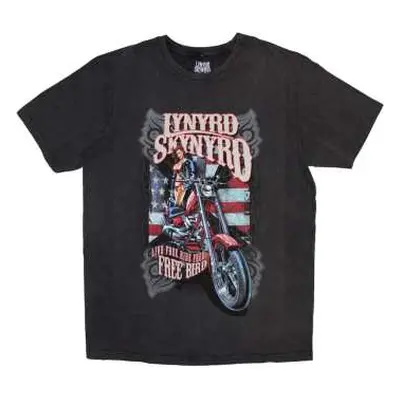 Lynyrd Skynyrd Unisex Stone Wash T-shirt: Ride Free (medium) M