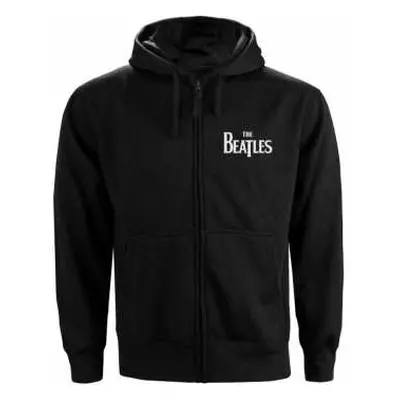 The Beatles Unisex Zipped Hoodie: Drop T Logo (back Print) (x-small) XS