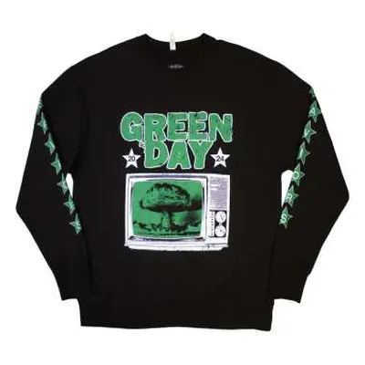 Green Day Unisex Sweatshirt: Tv Explosion (sleeve Print) (medium) M