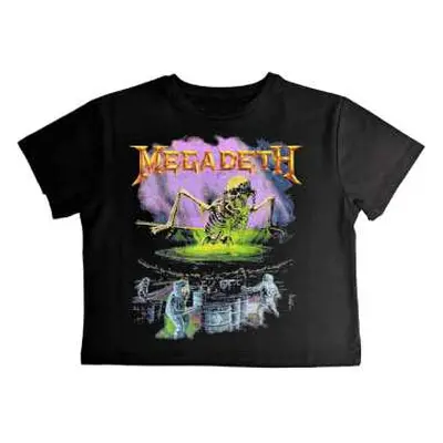 Megadeth Ladies Crop Top: Contaminated (back Print) (medium) M