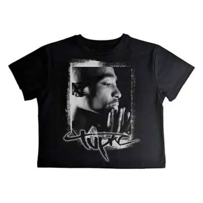 Tupac Ladies Crop Top: Spray Photo (x-small) XS