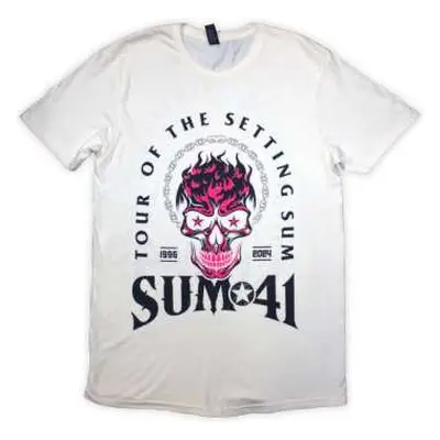 Sum 41 Unisex T-shirt: Tour '24 Pink Skull (natural) (back Print & Ex-tour) (x-large) XL