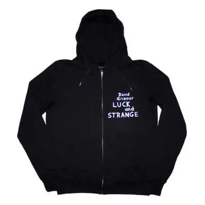 David Gilmour Unisex Pullover Hoodie: Luck & Strange Tour (black) (back Print & Ex-tour) (medium