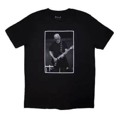 David Gilmour Unisex T-shirt: Luck & Strange Black Cat Strat (black) (back Print & Ex-tour) (sma