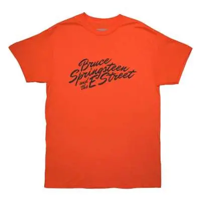 Bruce Springsteen Unisex T-shirt: Tour '24 River Font (orange) (back Print & Ex-tour) (small) S