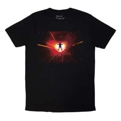 David Gilmour Unisex T-shirt: Luck & Strange Stage Shot (black) (back Print & Ex-tour) (medium) 