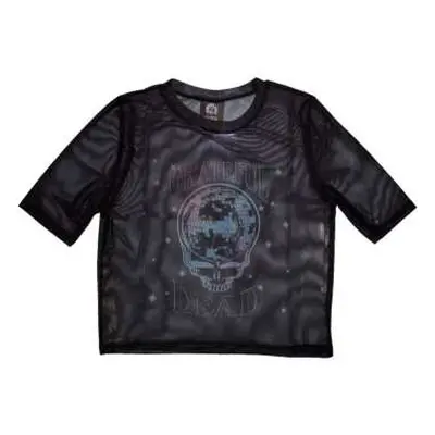 Grateful Dead Ladies Crop Top: Stealy Glitter Ball (mesh) (x-large) XL