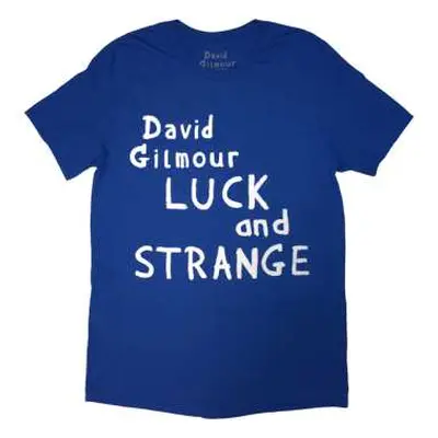 David Gilmour Unisex T-shirt: Luck & Strange Logo (blue) (back Print & Ex-tour) (medium) M