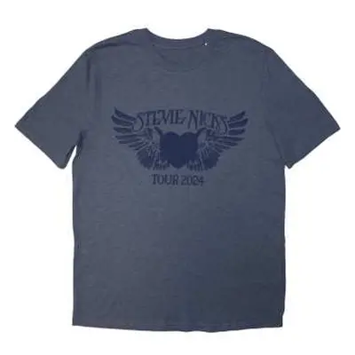 Stevie Nicks Unisex T-shirt: Tour '24 Winged Heart (navy Blue) (back Print & Ex-tour) (large) L