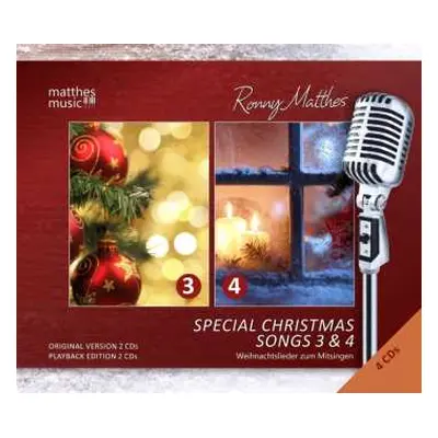 4CD Ronny Matthes: Special Christmas Songs,vol.3 & 4 Mit Playback Cds