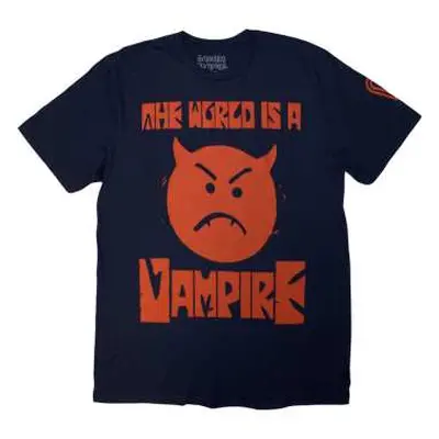 The Smashing Pumpkins Unisex T-shirt: World Is A Vampire (navy Blue) (back Print) (small) S