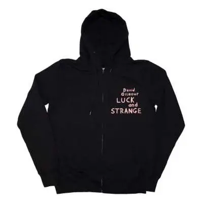 David Gilmour Unisex Pullover Hoodie: Luck & Strange London (black) (back Print & Ex-tour) (medi