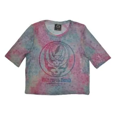 Grateful Dead Ladies Crop Top: Concentric Skulls (mesh) (x-small) XS