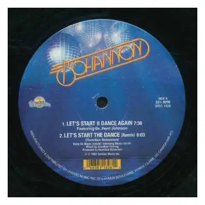 LP Hamilton Bohannon: Let's Start II Dance Again / Let's Start The Dance (Remix) / Let's Start T