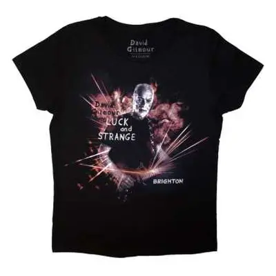 David Gilmour Ladies T-shirt: Luck & Strange Brighton (black) (back Print & Ex-tour) (small) S