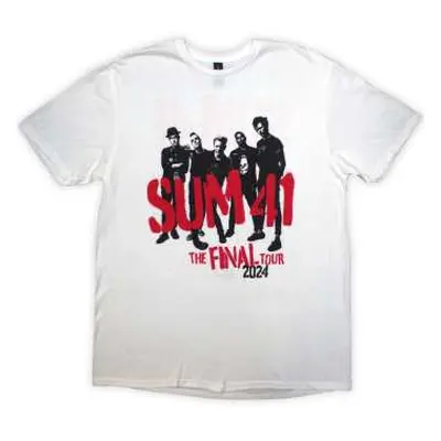 Sum 41 Unisex T-shirt: Tour '24 Spray Paint (white) (back Print & Ex-tour) (large) L