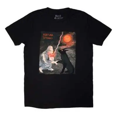 David Gilmour Unisex T-shirt: Luck & Strange Fortuna E Strano (black) (back Print & Ex-tour) (la