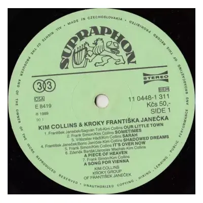 VG+ | VG+ LP Kroky: Kim Collins & Kroky Františka Janečka