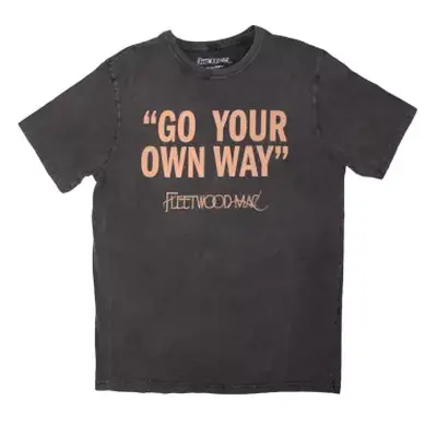 Fleetwood Mac Unisex Stone Wash T-shirt: Go Your Own Way (charcoal Grey) (x-large) XL