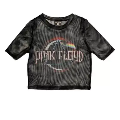 Pink Floyd Ladies Crop Top: Vintage Dark Side Of The Moon Seal (mesh) (x-large) XL