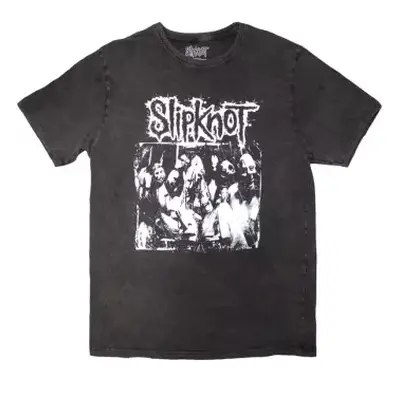 Slipknot Unisex Stone Wash T-shirt: Album Splatter (charcoal Grey) (back Print) (x-large) XL