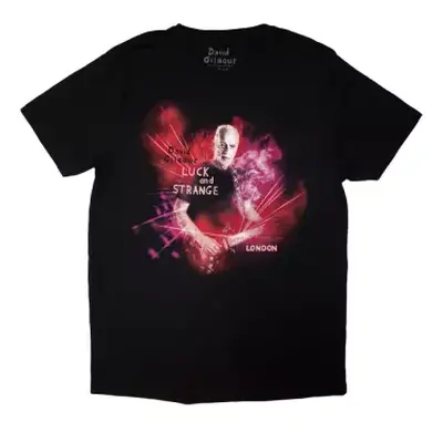 David Gilmour Unisex T-shirt: Luck & Strange London (black) (back Print & Ex-tour) (xxx-large) X