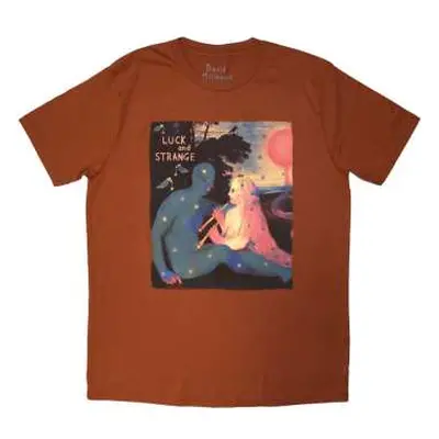 David Gilmour Unisex T-shirt: Luck & Strange London 2 (orange) (back Print & Ex-tour) (x-large) 