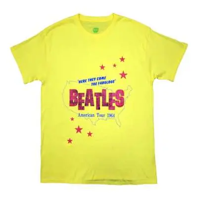 The Beatles Unisex T-shirt: American Tour '64 (yellow) (back Print) (x-large) XL