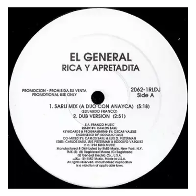 VG+ | VG+ LP El General: Rica Y Apretadita