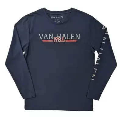 Van Halen Unisex Long Sleeve T-shirt: 84 Tour (back & Sleeve Print) (large) L