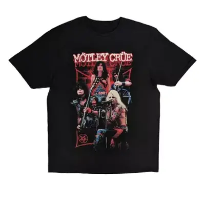 Motley Crue Unisex T-shirt: Live Montage Red (xx-large) XXL