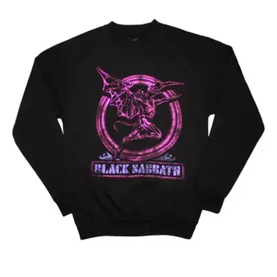 Black Sabbath Unisex Sweatshirt: Neon Pink Henry (oversized) (small) S