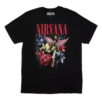 Nirvana Unisex Stone Wash T-shirt: In Utero Vintage Collage (x-large) XL