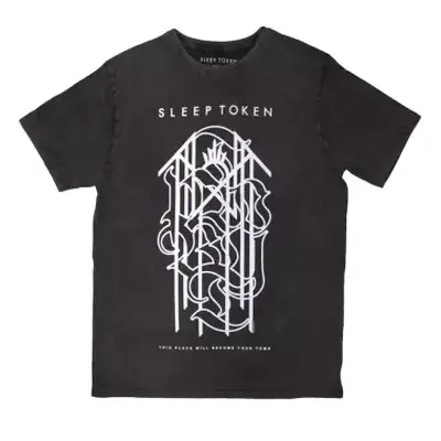 Sleep Token Unisex Stone Wash T-shirt: Tomb Sigil (charcoal Grey) (large) L