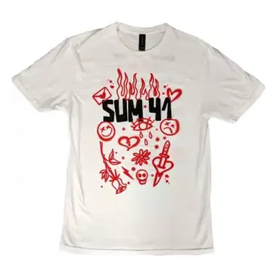 Sum 41 Unisex T-shirt: Sketches European Tour 2022 (back Print) (ex-tour) (medium) M