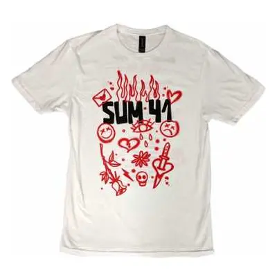 Sum 41 Unisex T-shirt: Sketches European Tour 2022 (back Print) (ex-tour) (large) L