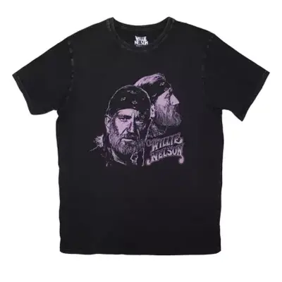 Willie Nelson Unisex Stone Wash T-shirt: Purple Graphic (black) (small) S